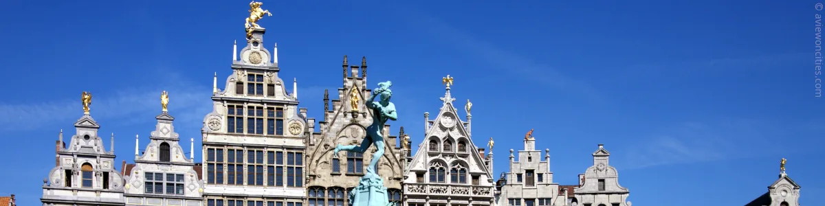Rooftops of the Guild houses on the Grote Markt in Antwerp