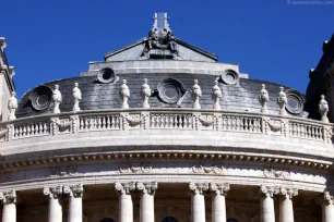 Detail of the front facade of the Flemish Opera in Antwerp