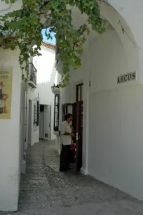 Narrow alley in Poble Espanyol, Barcelona