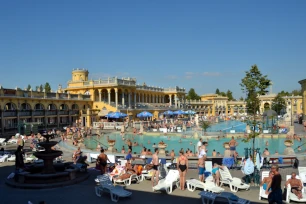 Outdoor pools of the Széchenyi Baths, Budapest