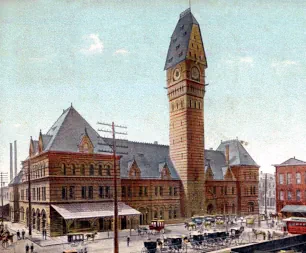 Dearborn station postcard, Chicago