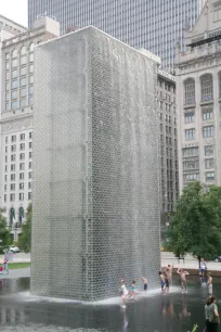 Glass brick tower of the Crown Fountain, Chicago