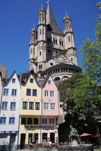 Groß St Martin seen from Fischmarkt, Cologne