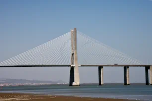 Main pylon of the Ponte Vasco da Gama in Lisbon