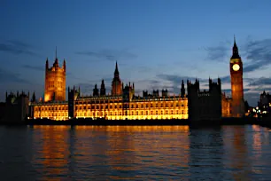 Houses of Parliament in London at night