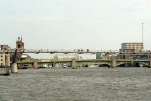 Millennium Bridge with Southwark Bridge in the background, London