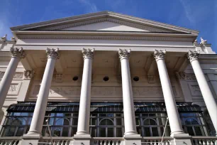 Portico of the Royal Opera House in London