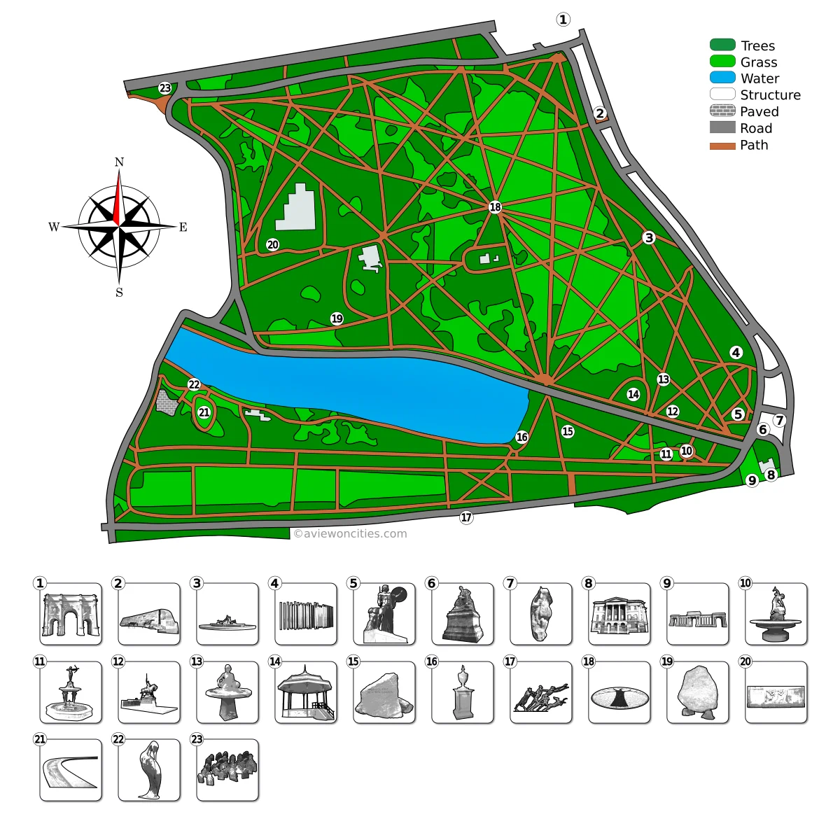 Map of Hyde Park in London