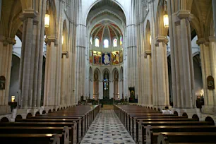 Main nave of the Almudena Cathedral, Madrid, Spain