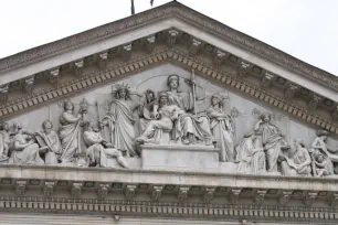 Pediment of the Palacio de las Cortes in Madrid