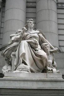 America - Four Continents Sculpture at the entrance of the Custom House, New York