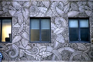 Band of art deco decorations on the Chanin Building in New York City