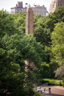 Cleopatra's Needle seen through the foliage, New York