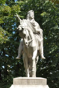 Statue of King Louis XIII at the Place des Vosges in Paris