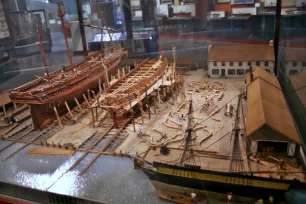 Model of a shipbuilding yard, Seaport Museum, Philadelphia