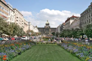 Wenceslas Square seen towards the National Museum