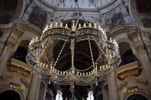 Chandelier in the St. Nicholas Church, Old Town, Prague