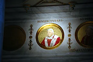 One of the tondi in the San Paolo fuori le Mura Church in Rome