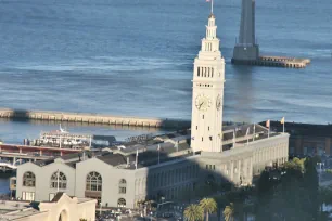 Ferry Building seen from the Coit Tower in San Francisco