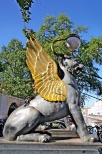 Griffin at the Bank Bridge in Saint Petersburg