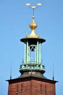 Top of the clock tower of the Stockholm city hall