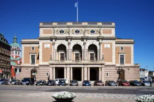 Front facade of the Kungliga Operan, the Royal Opera House in Stockholm, Sweden