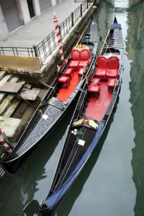 Gondola with plush seats, Venice