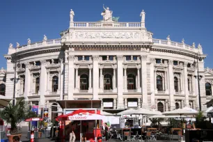 The central facade of the Burgtheater in Vienna